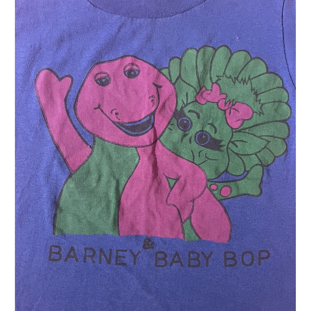 Vintage 90s Barney And Baby Bop Kids Blue T-Shirt‎ Size Medium - Picture 2 of 7